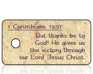 1 Corinthians 15 vs 57 - Tan Speckled Paper