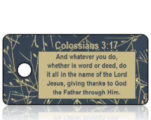 Colossians 3 vs 17 - Navy Blue with Tan Twigs