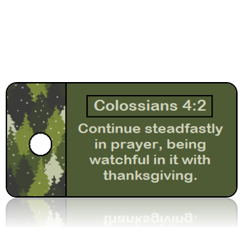 ScriptureTagT17 - ESV - Colossians 4 vs 2 - Forest Green Tree Border
