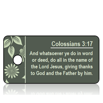 ScriptureTagT18 - KJV - Colossians 3 vs 17 - Thanksgiving Leaves Border