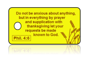 Philippians 4:6 Holiday Scripture Yellow Key Tags