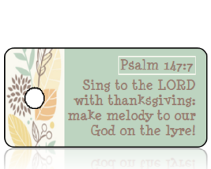 Psalm 147 vs 7 - Graphic Fall Leaves Border
