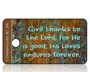 1 Chronicles 16:34 Give Thanks Key Tag (NIV)