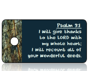 ScriptureTagT4 - Psalm 9 vs 1 - ESV - Fall Blue Brown Leaf Border