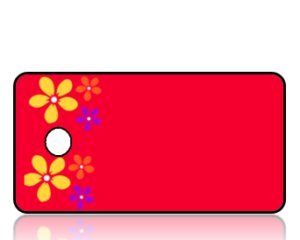 Create Design Key Tags Yellow Purple Orange Flowers Red Background
