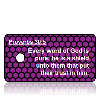 ScriptureTagA63 - Proverbs 30 vs 5 - NIV - Purple Honeycomb Background
