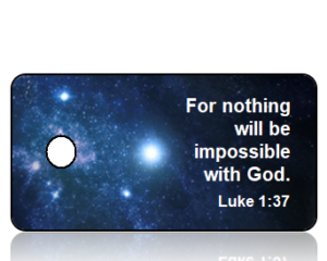 Luke 1:37 Bible Scripture Blue Key Tags
