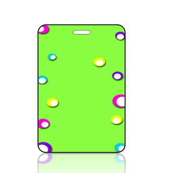BagTagK01 - BuildIT - Lime Green Background Fun Colored Spots2