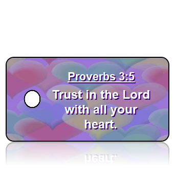 ScriptureTagD88 - NLT - Proverbs 3 vs 5 - Multi Color Pastel Hearts