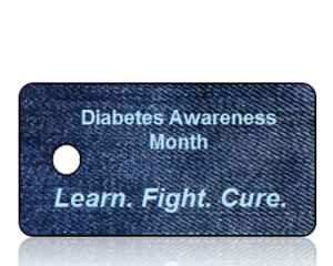 Diabetes Awareness Month Blue Denim Key Tags