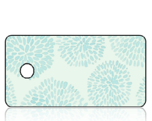 Create Design Key Tags Aqua Chrysanthemum Print