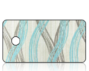 Create Design Key Tags Aqua Taupe Wave Stripes