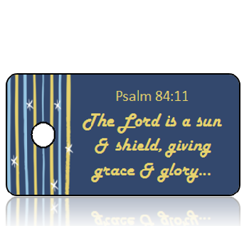 ScriptureTagD109 - KJV - Psalm 84 vs 11 - Yellow Blue with White Stars