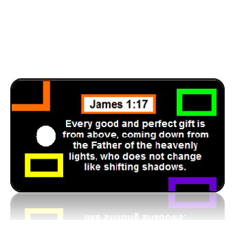 ScriptureTagD98 - NIV - James 1 vs 17 - Black Multiple Color Modern Boxes