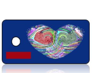Create Design Key Tag Multi Color Fingerprint Heart