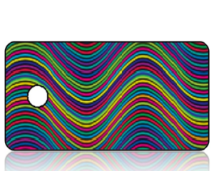 Create Design Key Tag Colorful Modern Waves
