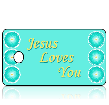 Love14 - Jesus Loves You Key Tags - Monotype Corsiva 24 Size Font