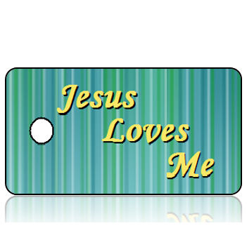 Love15 - Jesus Loves Me Key Tags - Monotype Corsiva 28 Size Font