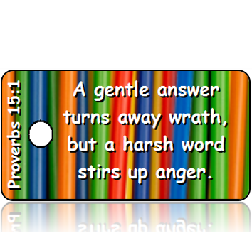 ScriptureTagD127 - NIV - Proverbs 15 vs 1 - Colorful Straws