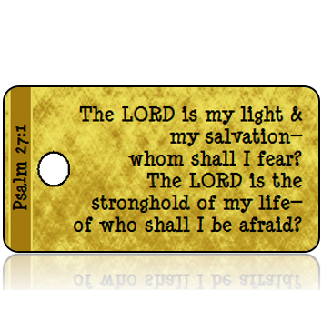 ScriptureTagD136 - ESV - Psalm 27 vs 1 - Gold Foil Paper