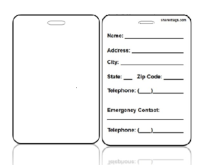 Create Design Bag Tag With Contact Information on Back