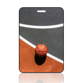 BagTag37 - Sports Bag Tag - Basketball Court Background