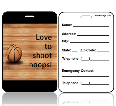 BagTag02-CI - Love to Shoop Hoops Basketball Bag Tag - Contact Info