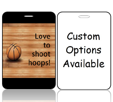 BagTag02-CO - Love to Shoop Hoops Basketball Bag Tag - Custom Options