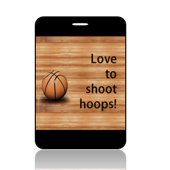 BagTag02- Love to Shoop Hoops Basketball Bag Tag - Main Image