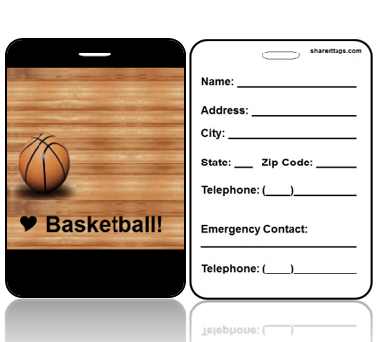 BagTag05-CI - I Love Basketbll Bag Tag - Contact Info