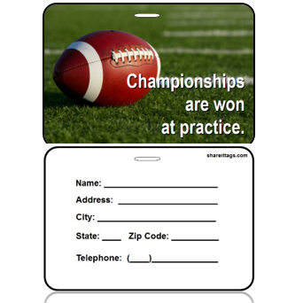 BagTag16-CI - Football - Champtionships Won at Practice - Contact Info