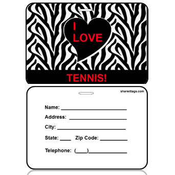 BagTag24-CI - I Love Tennis Bag Tag - Contact Info