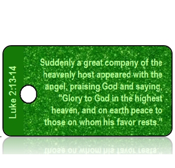 ScriptureTagC1 - Luke 2 vs 13-14 - Green Sparkle Background