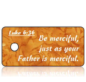 ScriptureTagD166 - Luke 6 vs 36 - Orange Brown Watercolor Leaves