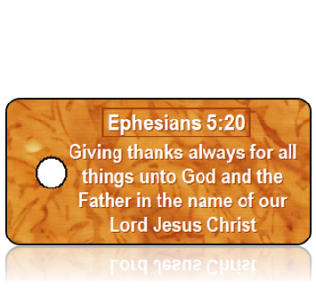 ScriptureTagT16 - Ephesians 5 vs 20 - Fall Leaves Orange Watercolor