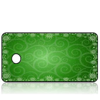 ScriptureTagBlankC49 - Green Background with Snowflakes