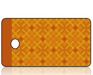 Create Design Holiday Key Tag Orange and Gold Diamonds