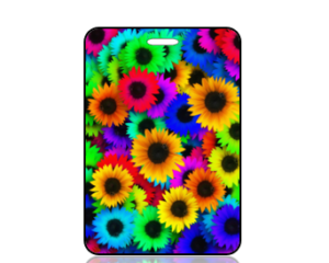 Create Design Sunflowers in Fluorescent Colors Bag Tag