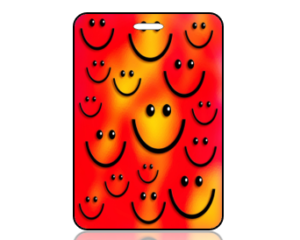Create Design Red Orange Smiley Faces Bag Tag
