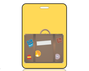 Create Design Travel Luggage on Yellow Background Bag Tag