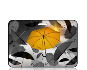 Create Design Black White Yellow Umbrellas Bag Tag