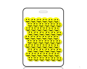 Create Design 3D Yellow Smiley Faces Bag Tag