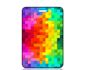 Create Design Digital Rainbow Colored Squares Bag Tag
