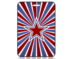 Create Design Patriotic Red White Blue Star Bag Tag