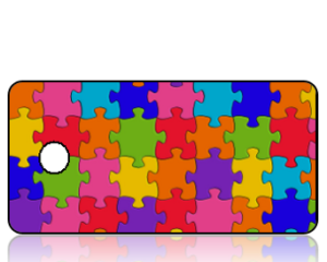 Create Design Colorful Puzzle Pieces Key Tag