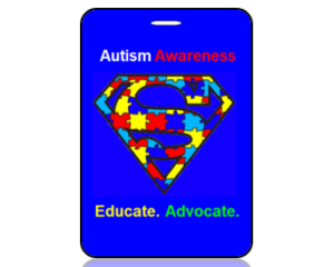 Autism Awareness Puzzle Piece Shield Bag Tag