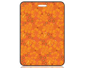 Create Design Orange Yellow Modern Flowers Bag Tag