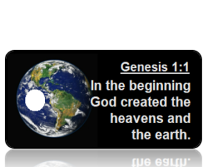 Genesis 1 vs 1 Black Background with Earth Scripture Tag ASV