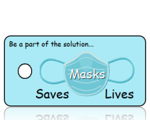 The Mask Saves Lives - Blue Mask Awareness Key Tag