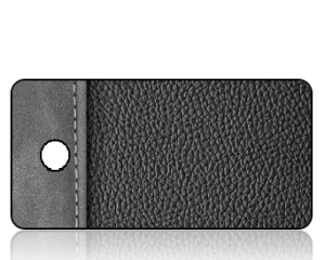 Create Design Black Gray Leather Binder Key Tag